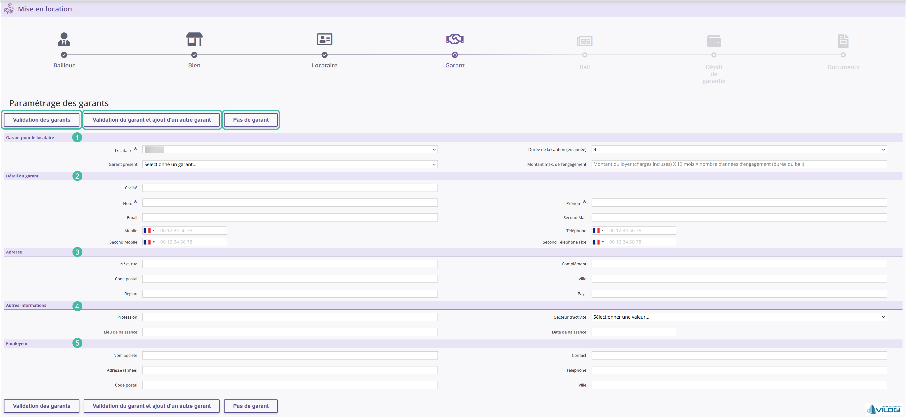 Etape n°2 - Création des garants Tutoriel logiciel immobilier pour syndics et administrateurs de biens