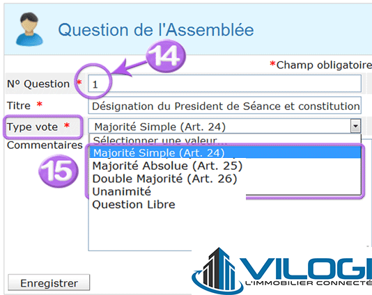 Question libre pour l'assemblée générale des copropriétaires