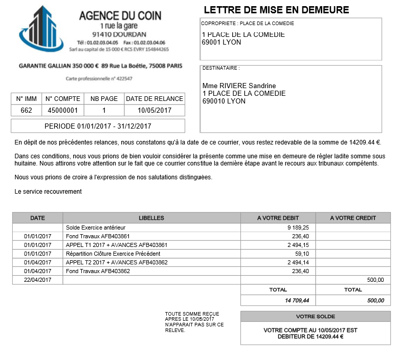 Faire la relance des impayes multi coproprietaires avec le logiciel