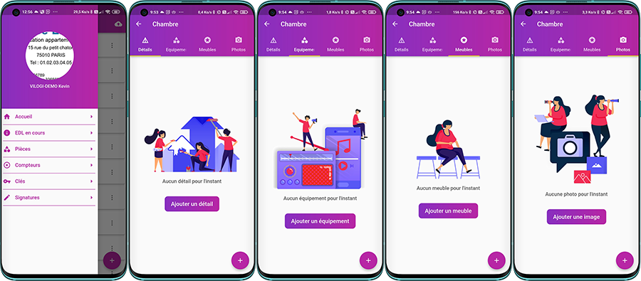 Etat des lieux sur smartphone le détail des pieces avec le logiciel de gestion locative Etat des lieux sur smartphone le détail des pieces avec le logiciel de gestion locative