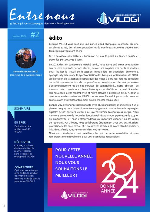 Newsletter VILOGI JANVIER 2024