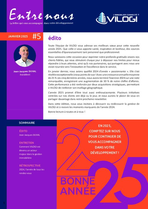 Newsletter VILOGI JANVIER 2025