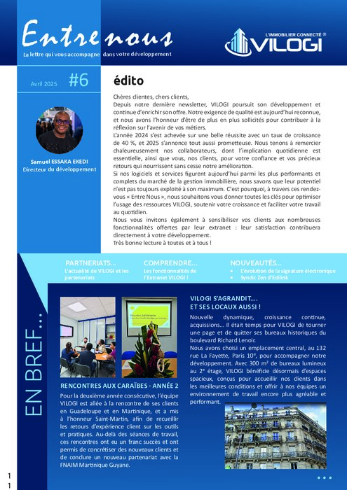 Newsletter VILOGI AVRIL 2025
