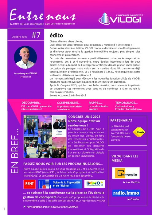 Newsletter VILOGI OCTOBRE 2025