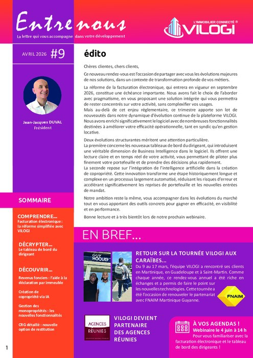 Newsletter VILOGI AVRIL 2026